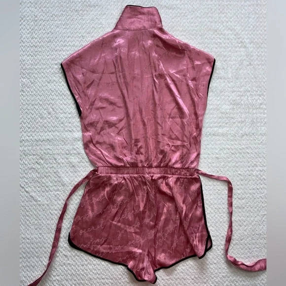 Victoria’s Secret pink satin pink pajama romper - Picture 6 of 8